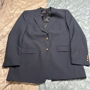 VTG Jack Nicklaus Tournament Series Wool Blend Blazer Blue Gold Buttons 44L